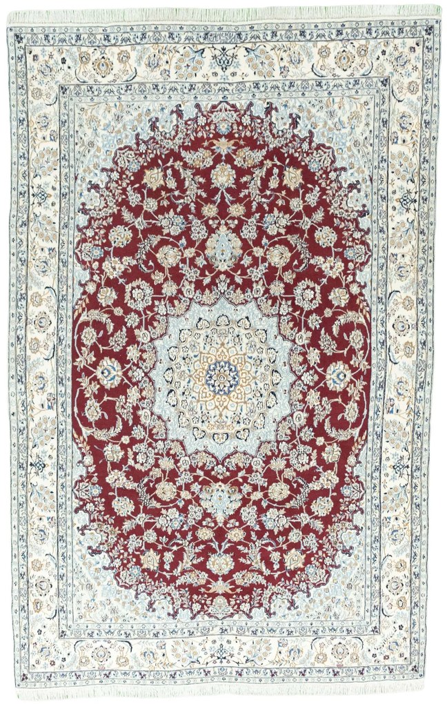 Nain Tappeto persiano 190 x 290 Rosso (Iran) Annodato A Mano