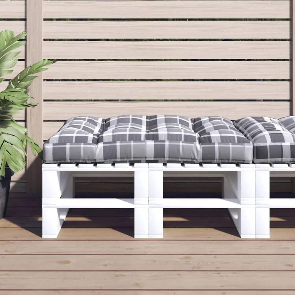 Cuscino Per Pallet A Quadri Grigi 120x80x12 Cm İn Tessuto /