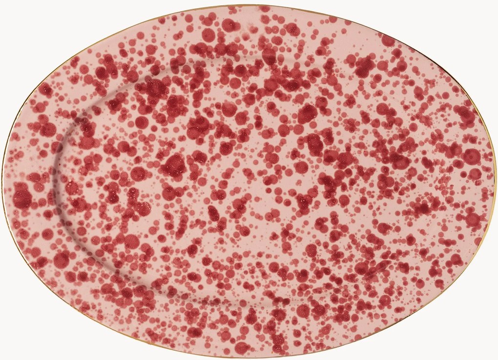 Piatto da portata ovale in ceramica fatto a mano Pois