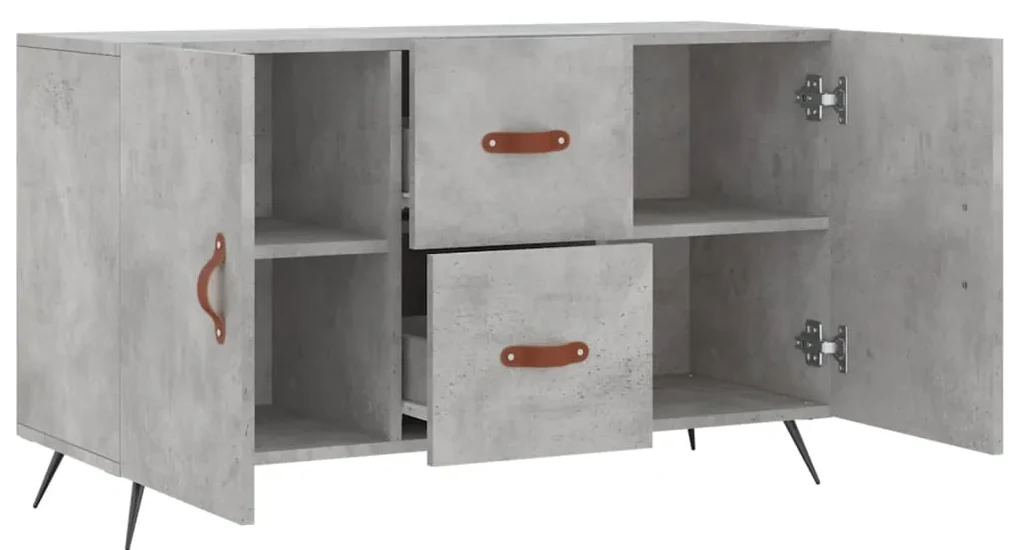 Credenza grigio cemento 100x36x60 cm in legno multistrato
