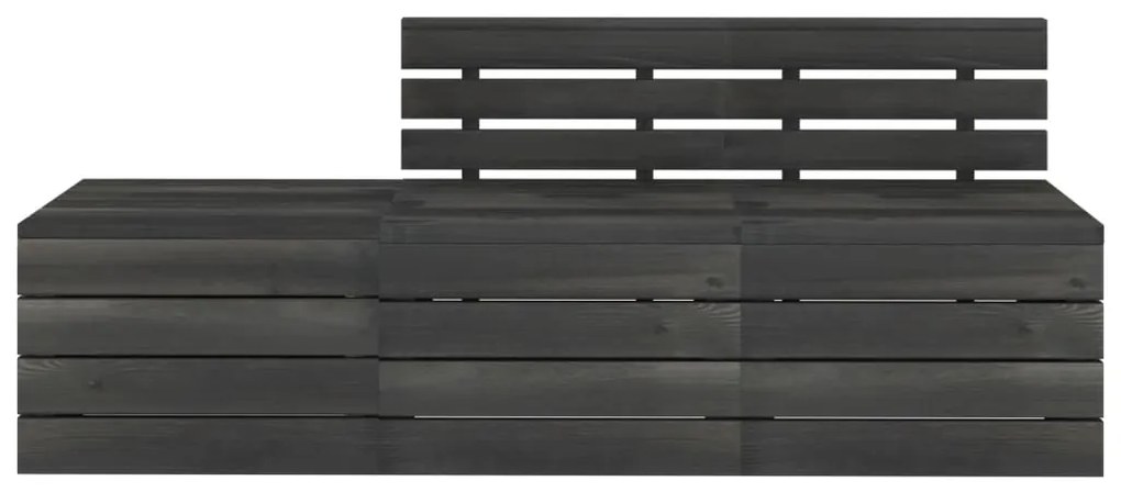 Set Divani da Giardino su Pallet 3 pz Legno Pino Grigio Scuro