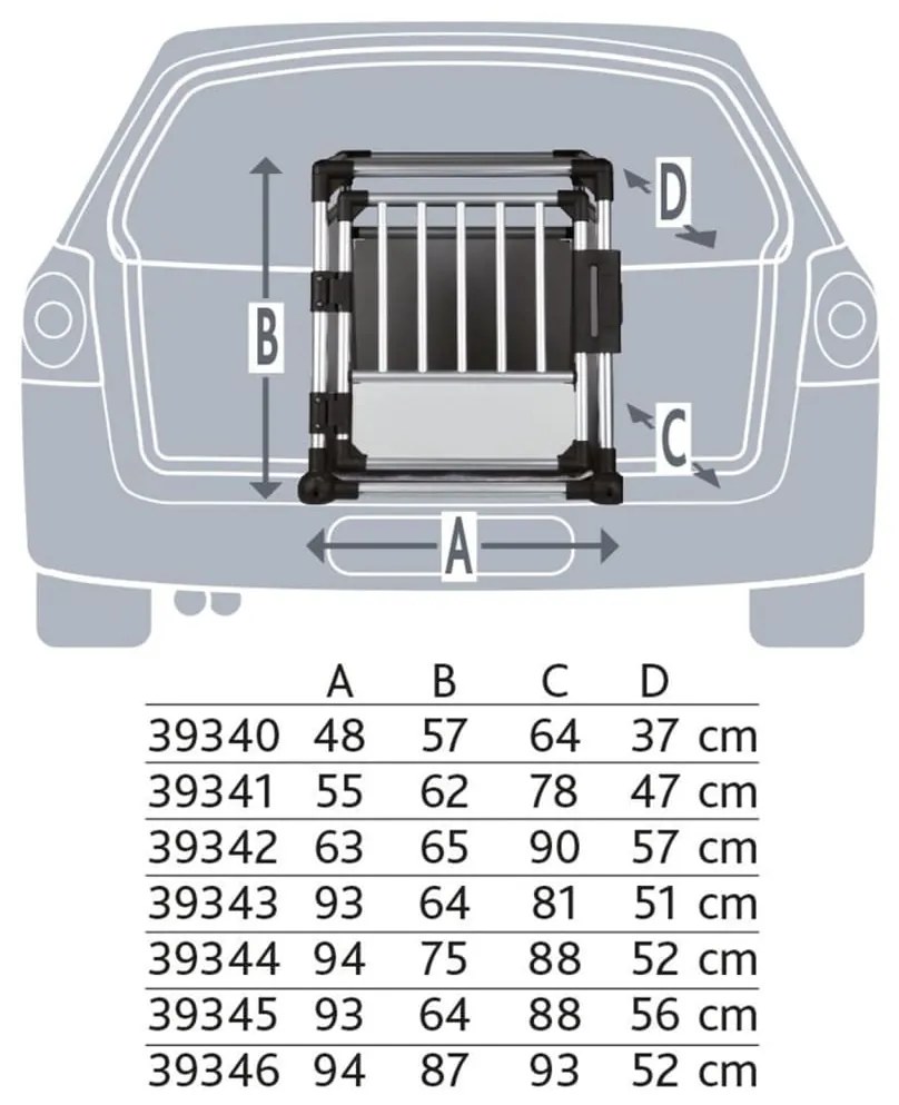 Trixie gabbia di trasporto per animali domestici l in alluminio