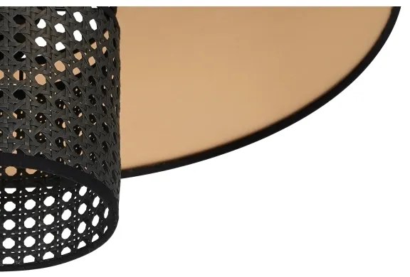 Duolla - Lampadario a sospensione con filo TOKYO RATTAN 1xE27/15W/230V diametro 50 cm oro/nero