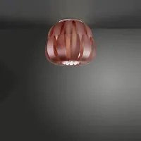 Plafoniera Moderna 1 Luce Queen In Polilux Rosa Metallico D40 Made In Italy