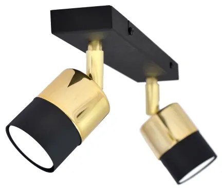 Faretto LED TUBSSON 2xGU10/4,8W/230V nero/oro