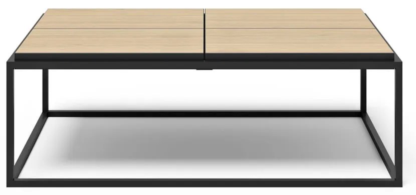 Tavolino con piano in rovere nero e naturale 75x120 cm Douro - TemaHome