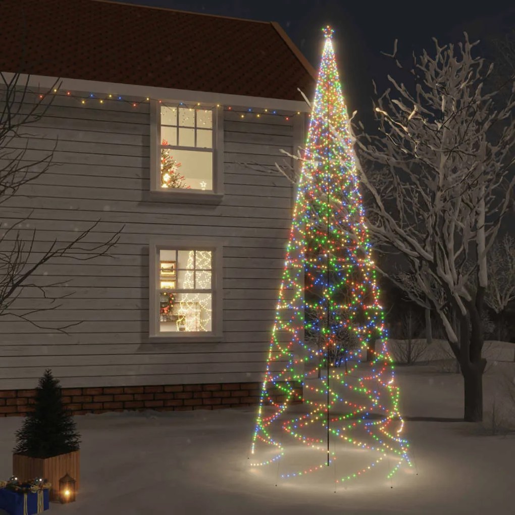 Albero di Natale con Puntale e LED di varie intensità e altezze, Colorato / 800 cm / 3000