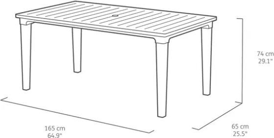 Tavolo Da Giardino In Resina E Struttura Metallo 165x94 Futura Bianco Keter