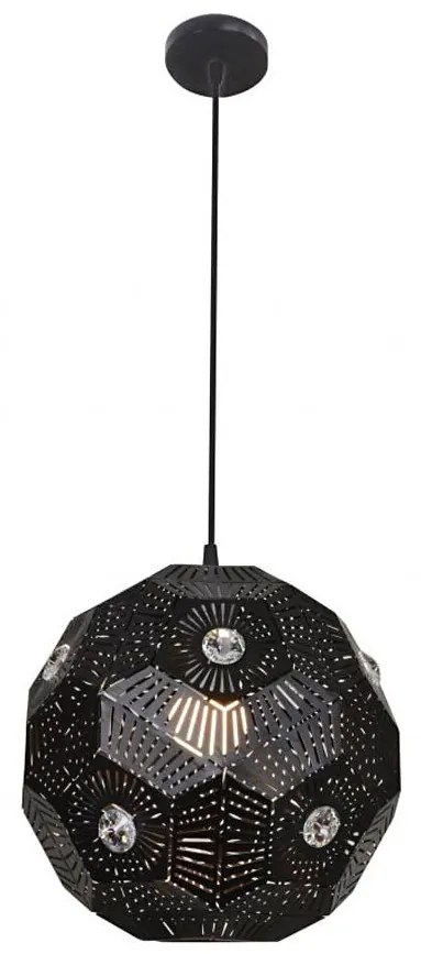 Lampadario a sospensione con filo EUPHORIA 1xE27/40W/230V nero