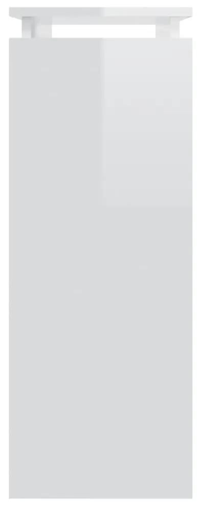 Tavolo consolle bianco lucido 80x30x80 cm in truciolato