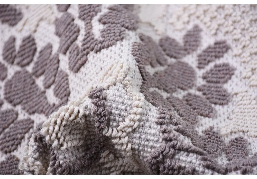 Tappeto in cotone grigio e beige , 80 x 150 cm Papatya - Vitaus