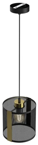 Lampadario a sospensione con filo KAGA 1xE27/60W/230V nero/oro