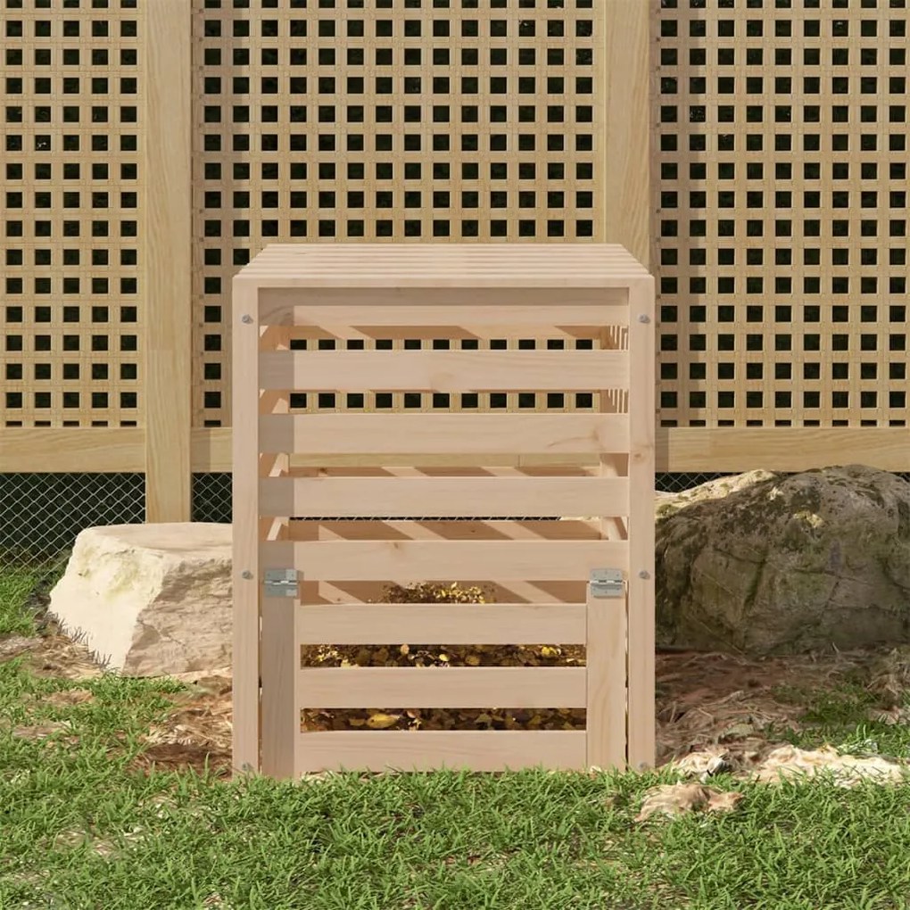 Compostiera 63,5x63,5x77,5 Cm İn Legno Massello Di Pino /