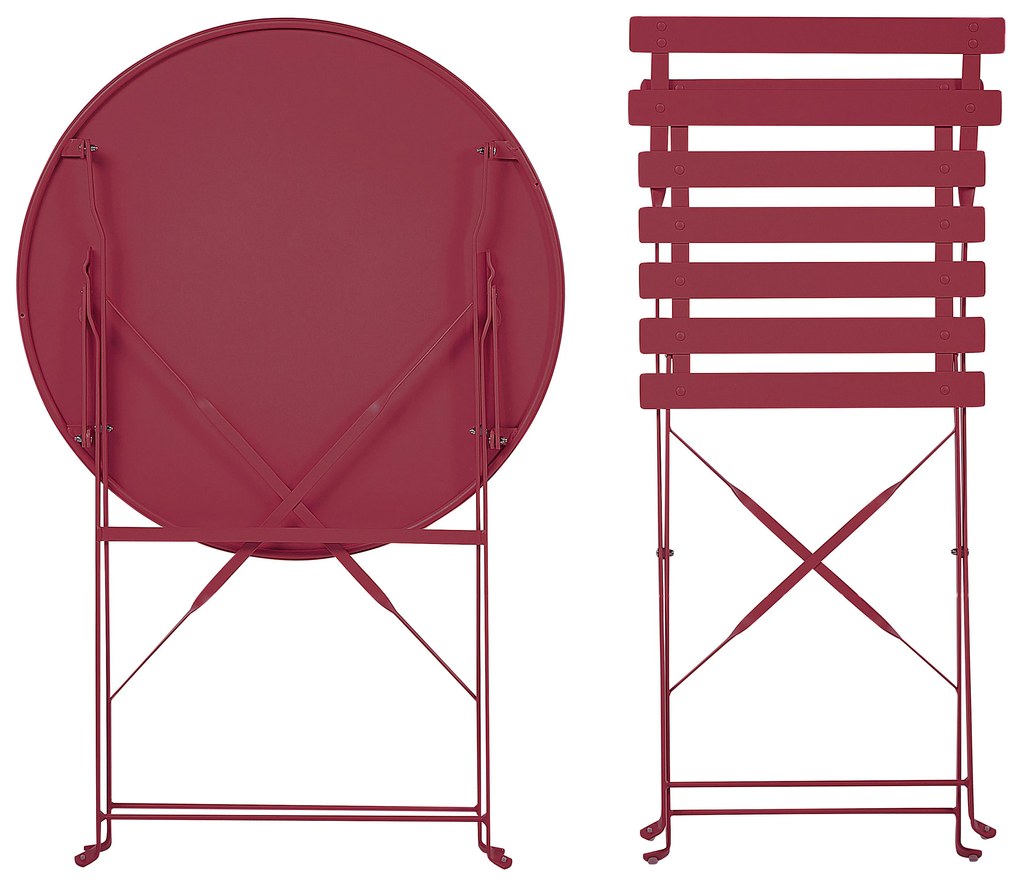 Set da balcone acciaio bordeaux FIORI Beliani