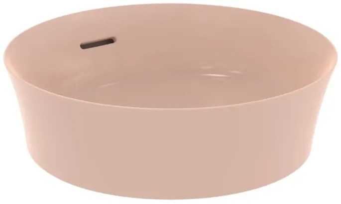 Ideal standard Ipalyss Lavabo 40 cm rotondo da appoggio senza foro con troppo pieno in diamatec rosa pallido