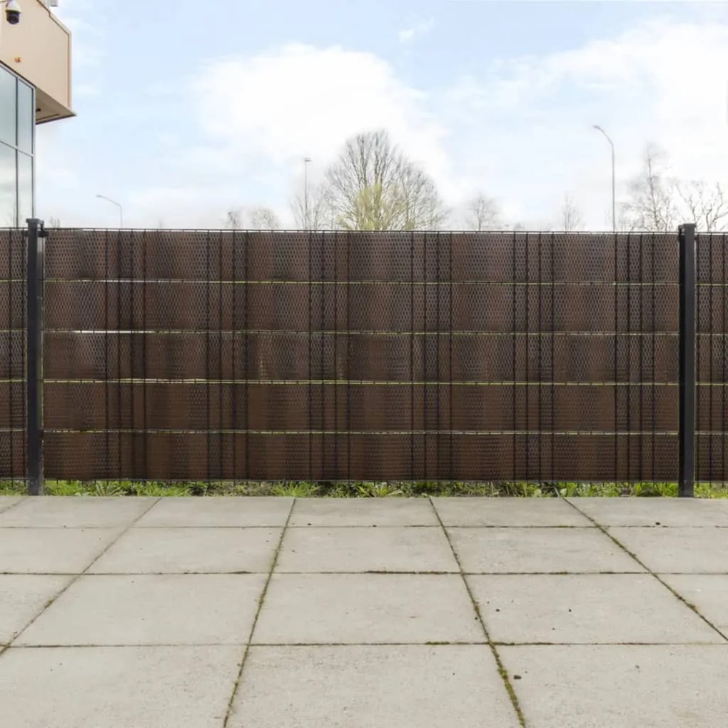 Schermi Da Balcone 5 Pz Marrone E Nero 255x19 Cm İn Polyrattan /