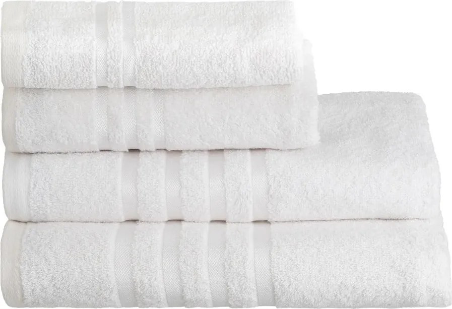 Asciugamano tipo terry bianco in cotone 70x140 cm Simple – Casa Selección