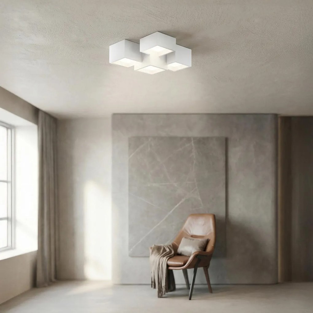 Applique da Soffitto in Gesso Pitturabile 5xGX53 - Serie ESSENZA