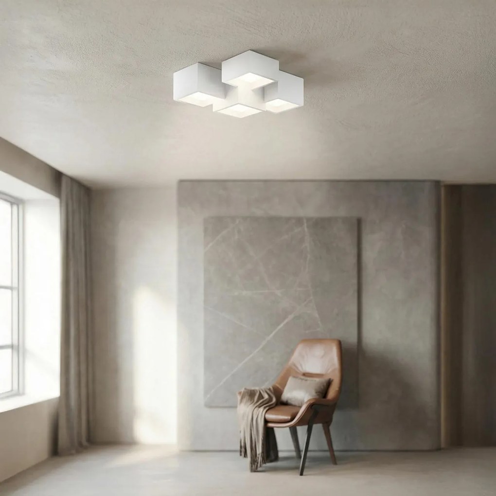 Applique da Soffitto in Gesso Pitturabile 5xGX53