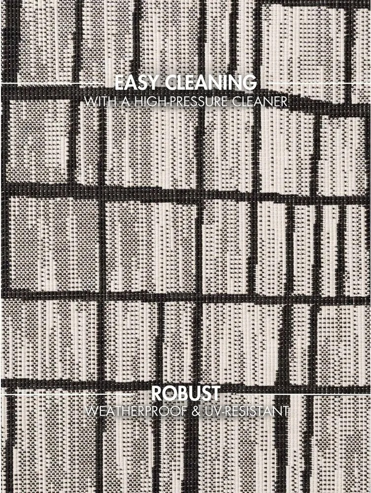 Tappeto da interno/esterno rotondo nero/color crema ø 160 cm Haringey Crouch – Ted Baker