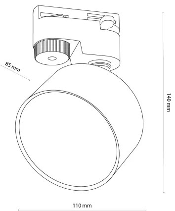 Faretto per sistema a binario AVIA 1xGX53/15W/230V nero