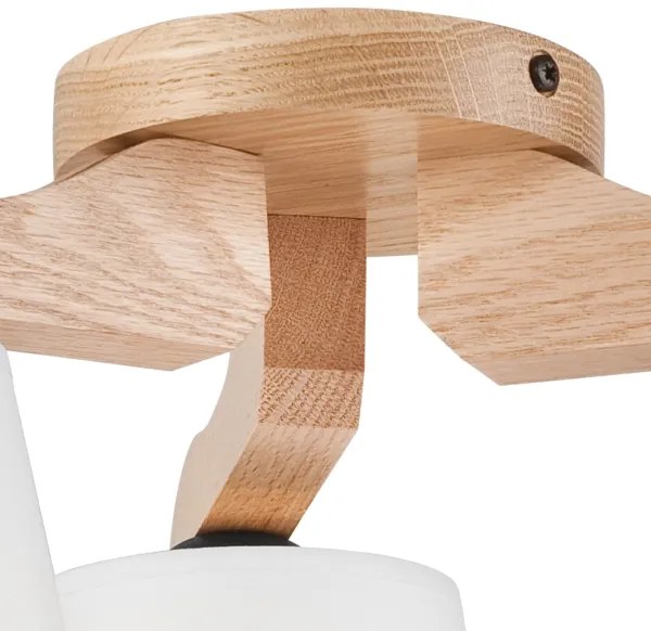 Lampadario fisso ANDREA 3×E27/60W/230V Quercia/bianco