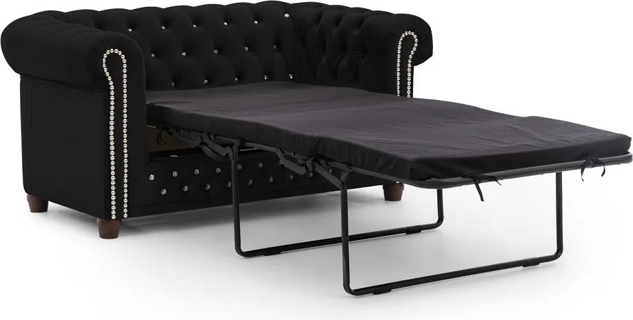 Divano nero allungabile con rivestimento in velluto 148 cm York Blik – Ropez