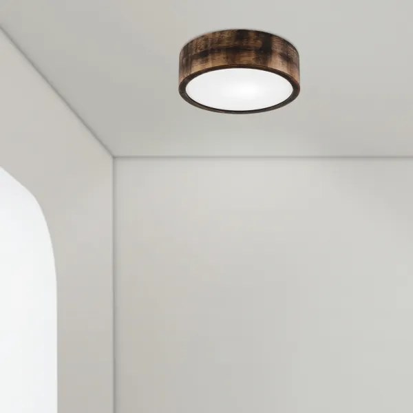 Lampada a soffitto OAK SMOKY 1xE27/15W/230V Ø 27,5 cm rovere marrone scuro