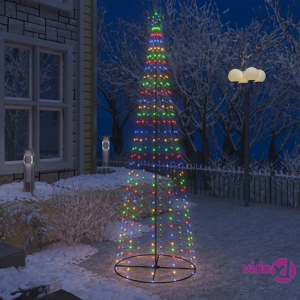 vidaXL Albero di Natale a Cono con 330 LED Colorato 100x300 cm