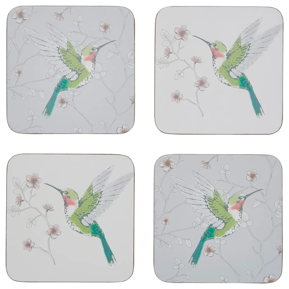 Sottobicchieri grigi in set da 4 Hummingbirds - Cooksmart ®