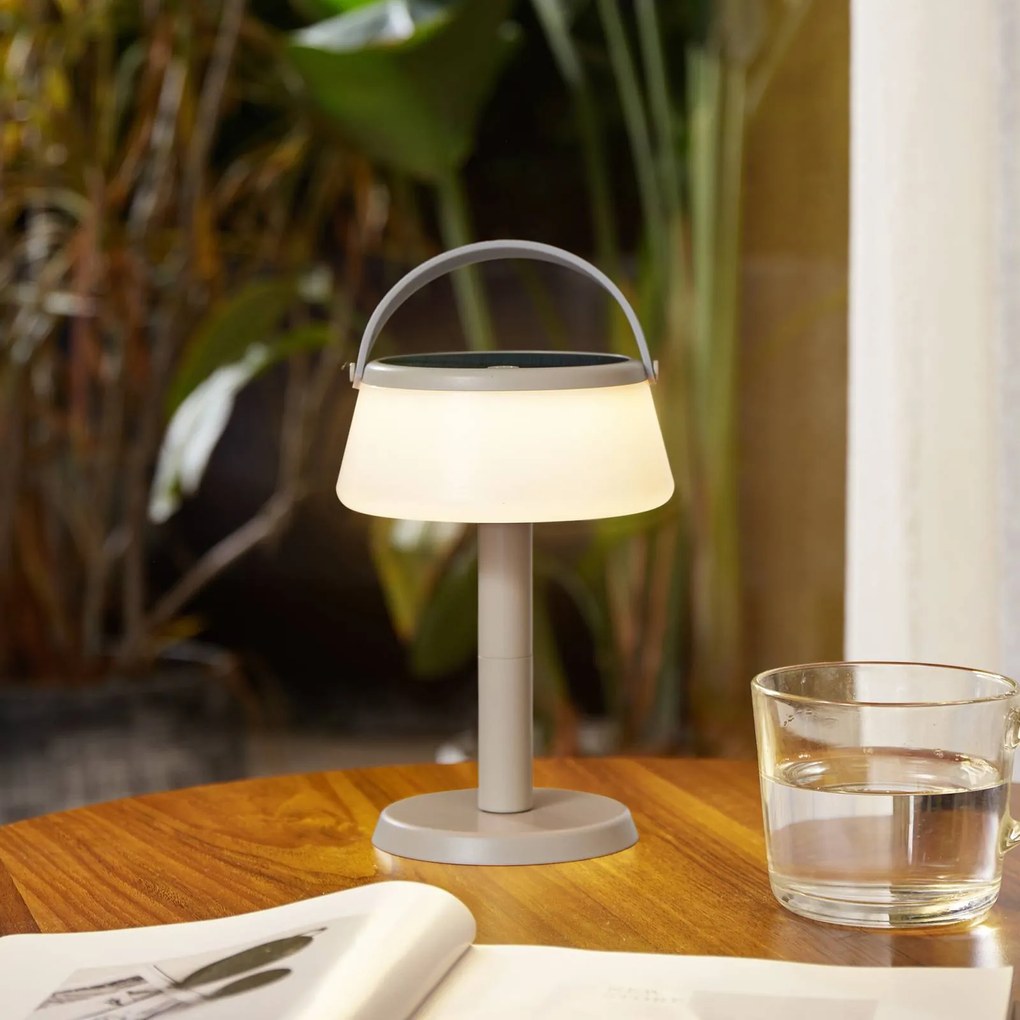 Lindby Lampada da tavolo LED Mikkel, beige, dimmerabile, 7 cm