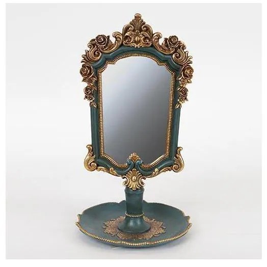 Standing specchio 27,2x15,3 cm verde/oro