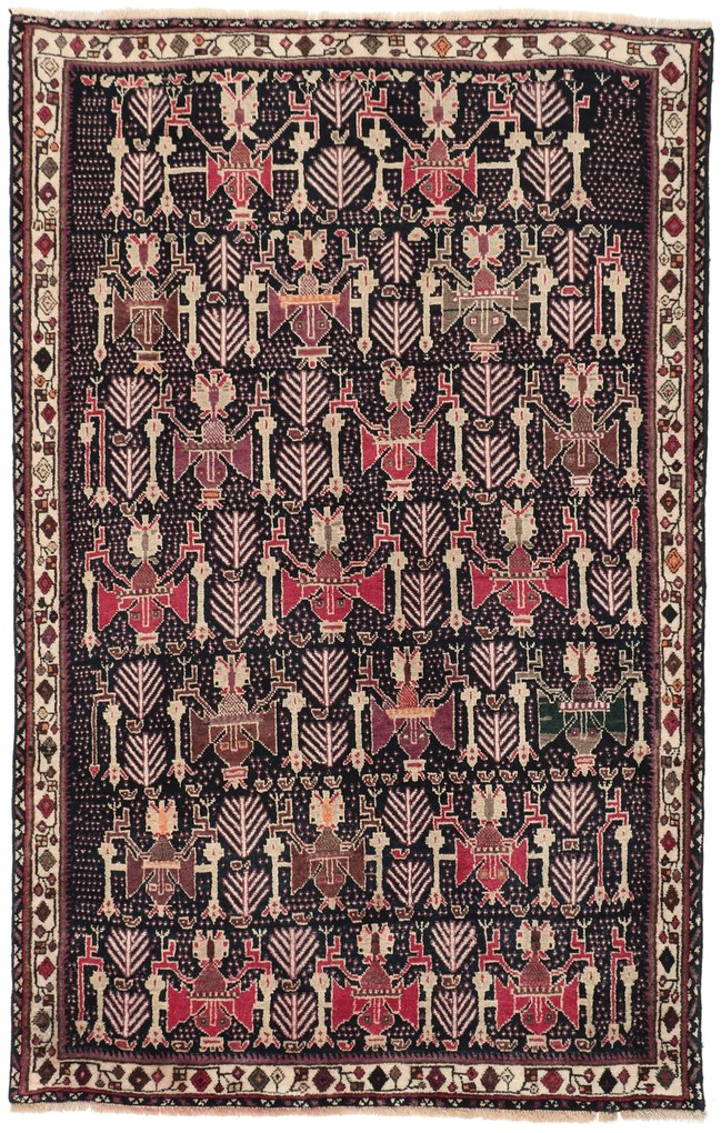 Afshar Tappeto 200x120 (Iran) Annodato A Mano