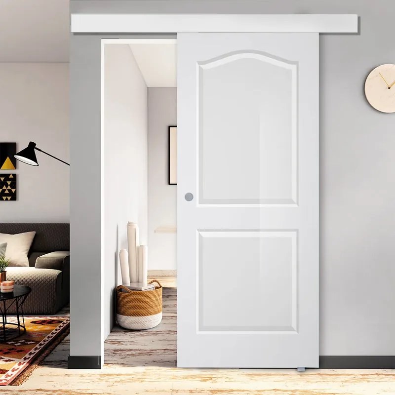 Porta scorrevole Empire in mdf bianco, L 96 x H 215 cm, con binario Atelier bianco Destra