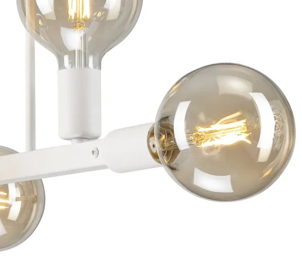 Lampadario a sospensione con supporto rigido ASTRID 6xE27/60W/230V bianco