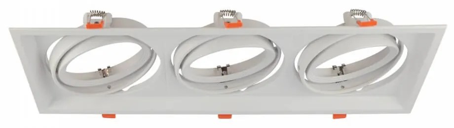 Faro da Incasso Orientabile Bianco - 3 lampade AR111, Foro 460x160mm Compatibili AR111 GU10