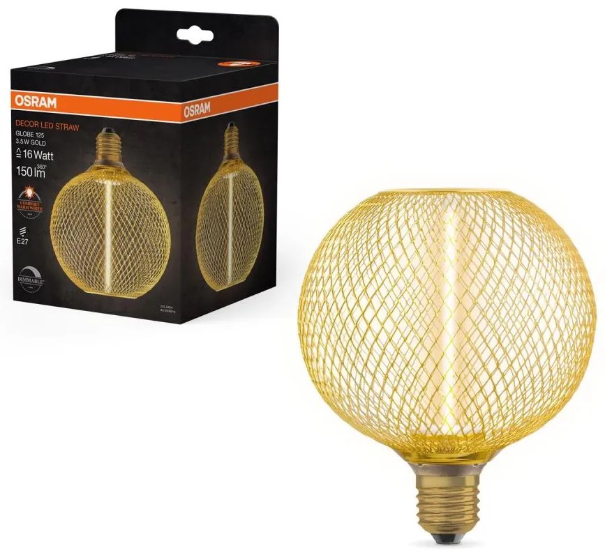 Lampadina LED dimmerabile DECOR  FILAMENT G125 E27/3,5W/230V 1800K oro - Osram