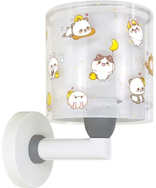 Dalber 41769E - Lampada da parete per bambini KAWAII FRIENDS 1xE27/15W/230V grigia