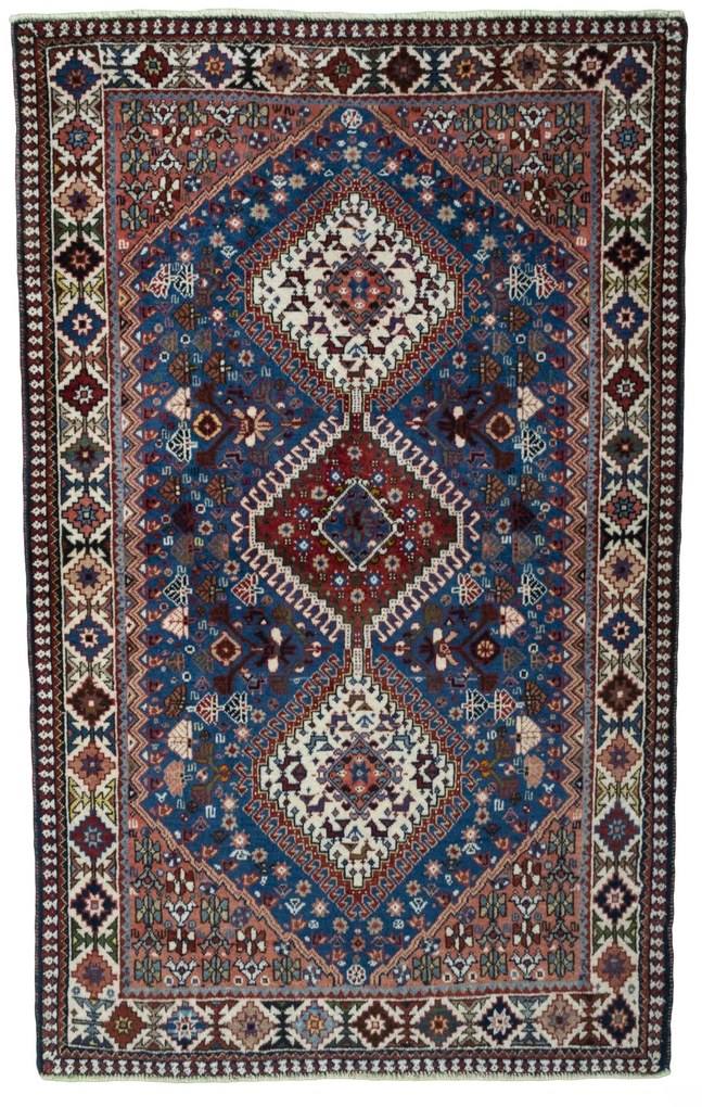 Yalameh Tappeto 80x140 Blu (Iran) Annodato A Mano