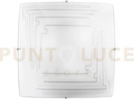 Plafoniera concept bianca 3 luci attacco e27 40x10,5x40cm in vetro ...