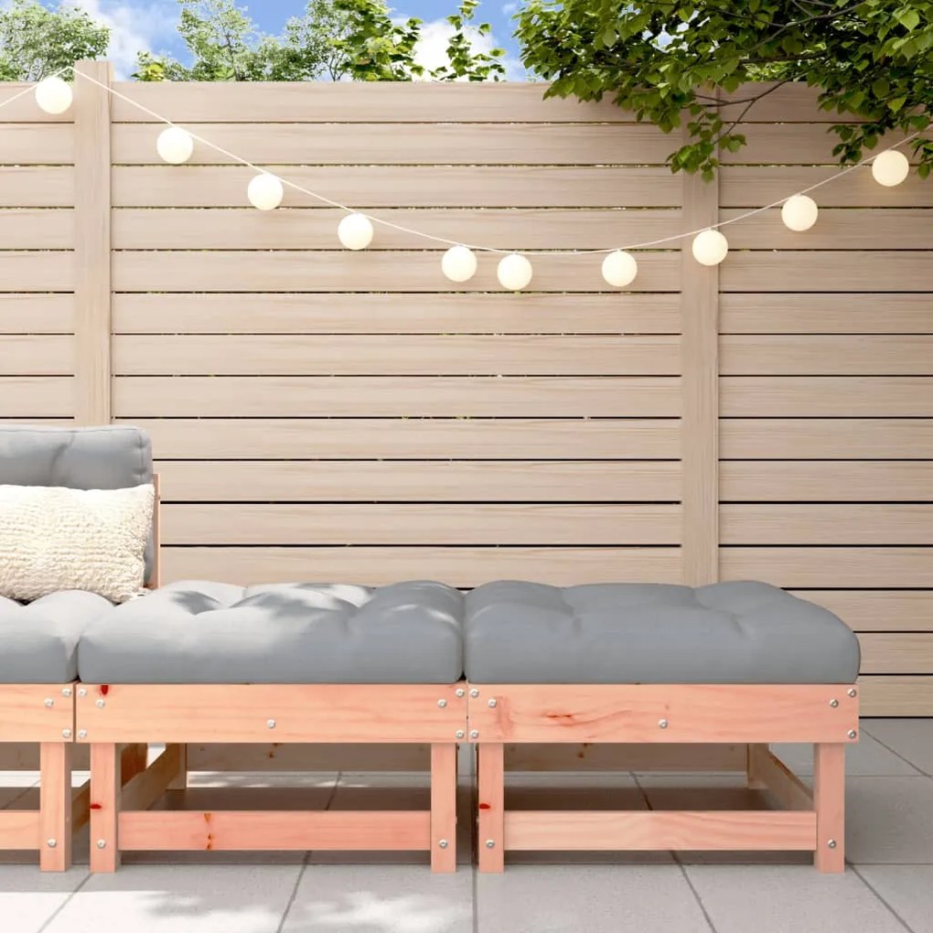 Poggiapiedi Giardino Con Cuscini 2 Pz Legno Massello Di Douglas /