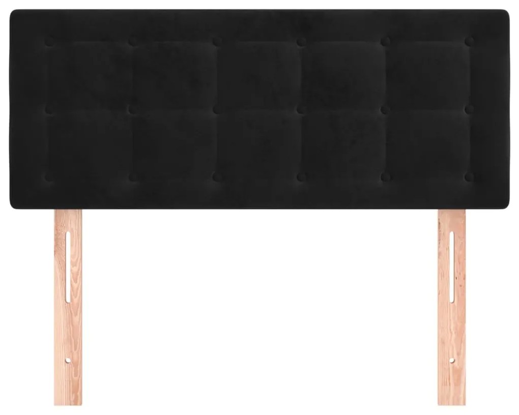 Testiera nera 80x5x78/88 cm in velluto