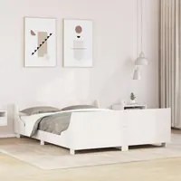 Letto senza Materasso Bianco 140x190 cm Legno Massello di Pino 3302286