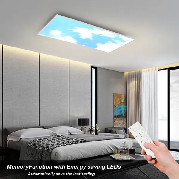 Brilagi - plafoniera LED dimmerabile SLIMFRAME SKY LED/80W/230V 120x60 cm argento/blu + telecomando