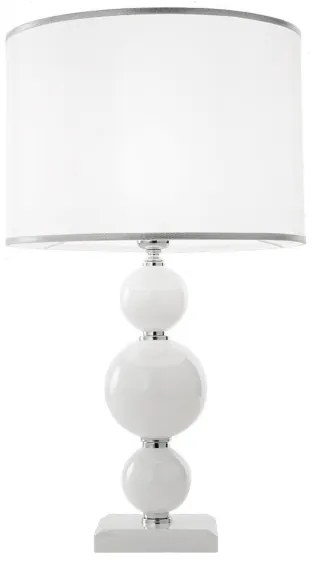 Lampada da tavolo 35x64 cm TEBE in vetro lavorato a mano Bianco