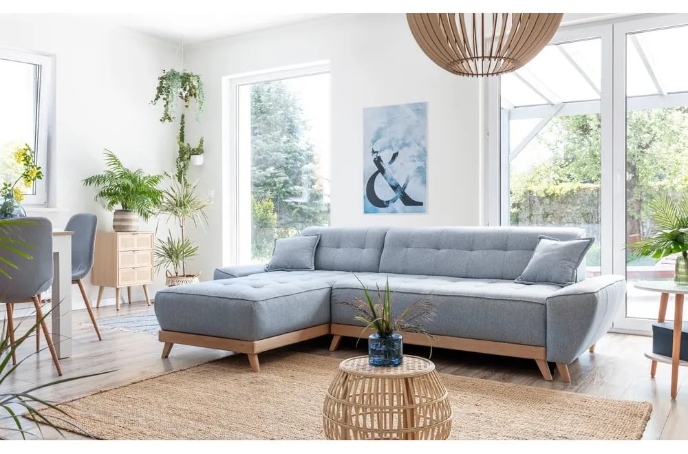 Divano letto azzurro ad angolo variabile Dazzling Daisy - Miuform