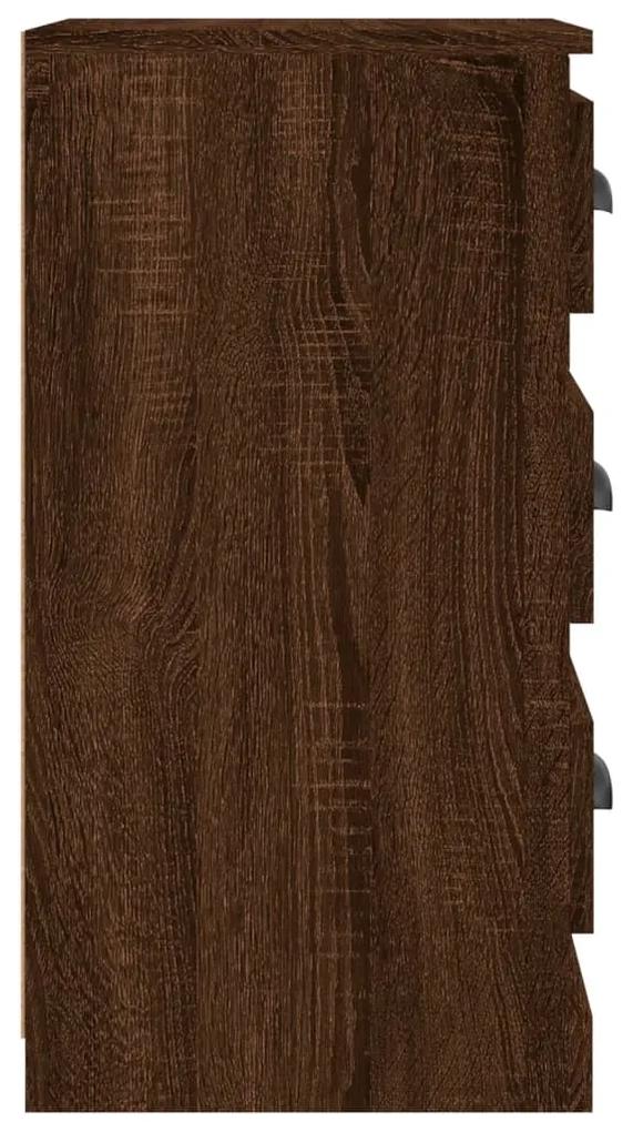 Credenza rovere marrone 36x35,5x67,5 cm in legno multistrato