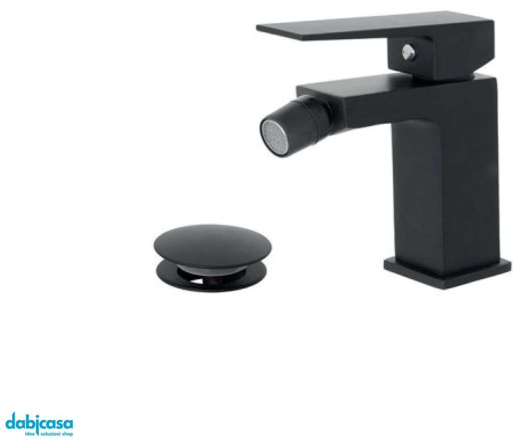 Miscelatore Bidet "Quatra" Nero Opaco Con Scarico Click-Clack
