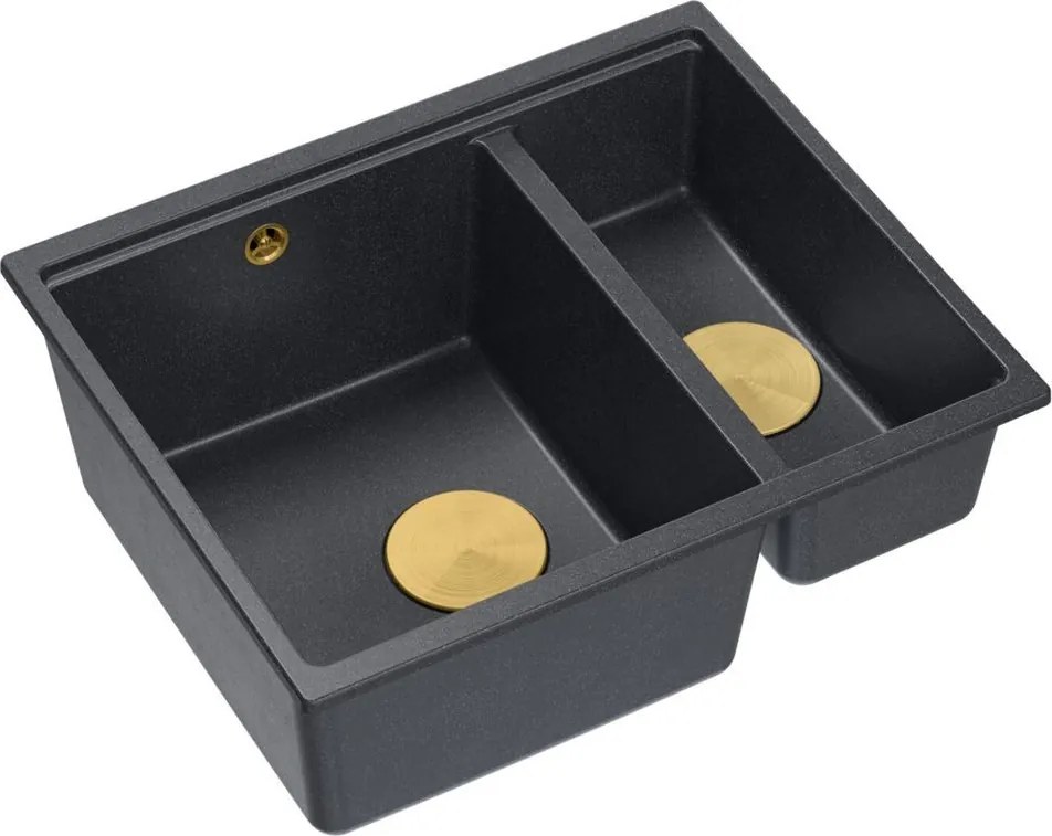 Lavello in granito Logan 150 Black Metallic