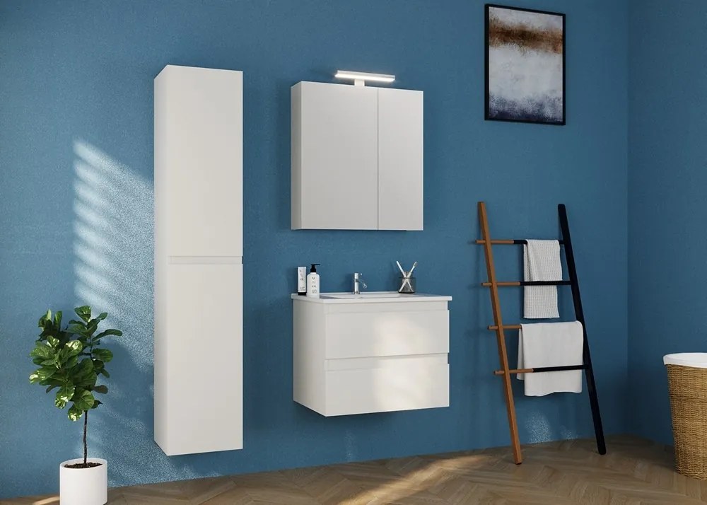 Colonna bagno 166 cm colore bianco opaco | LAC-EOLO-65 - KAMALU